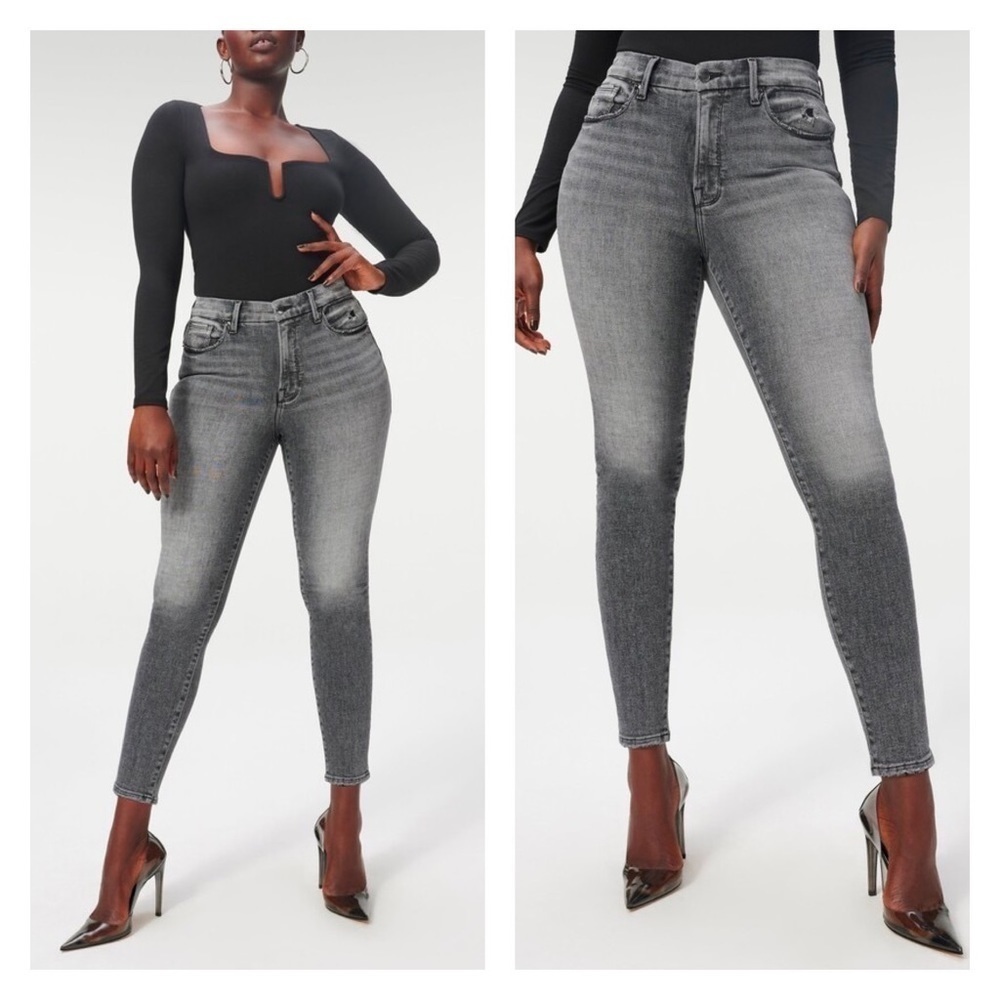 NWT Good American Good Legs High Rise Denim‎ Black152 14 32 Stretch Casual